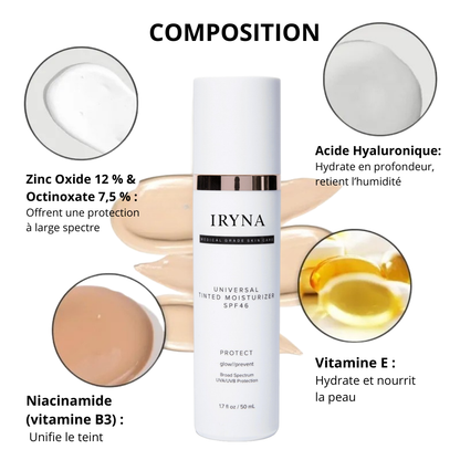 IRYNA™ Teint Parfait : Crème Hydratante Teintée SPF 46